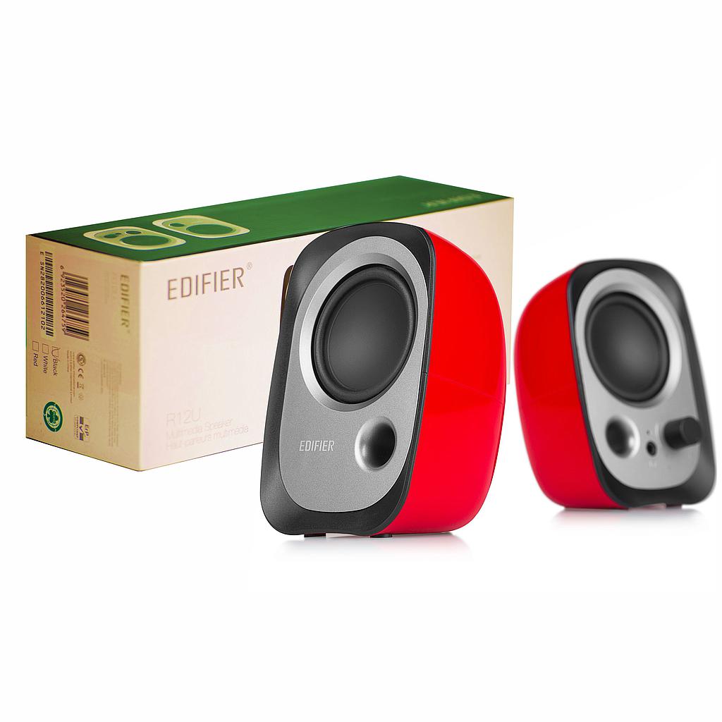 Parlantes 2.0 Edifier R12U 4W RMS USB Rojo