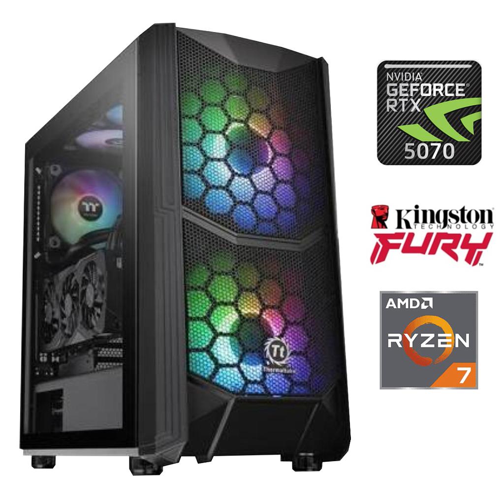 Equipo Gamer Ryzen 7 9800X3D, 32GB, 1TB, RTX 5070 12GB