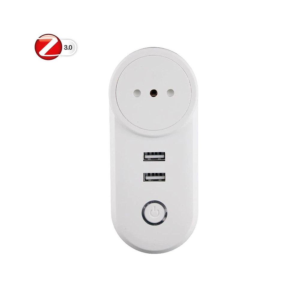 Enchufe 3 En Linea Con 2 Usb Zigbee Tuya 2200w