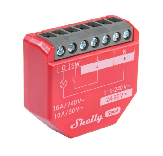 Relé Inteligente Shelly 1PM GEN4 Wi-Fi 6 con Medición de Consumo