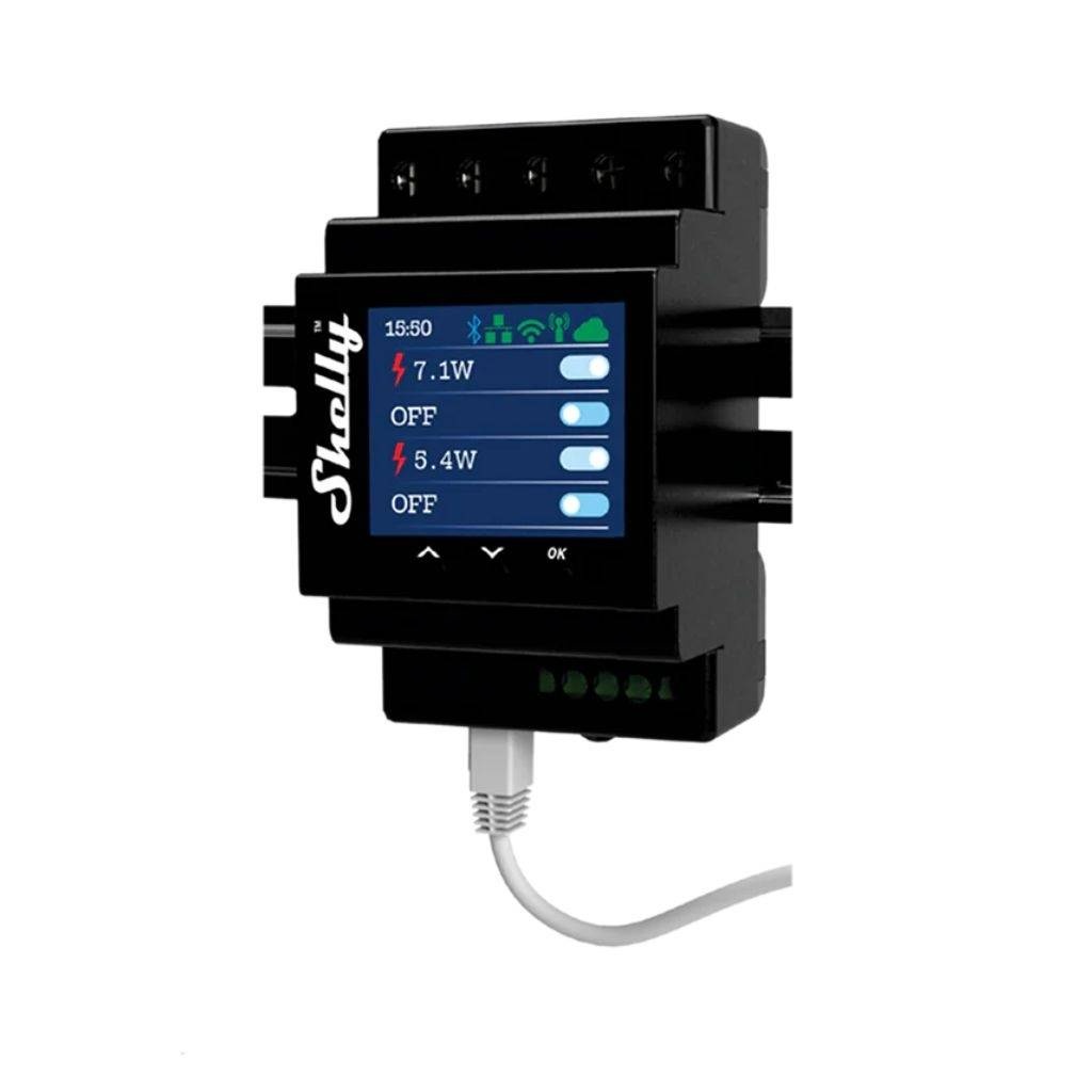Relé Shelly Pro 4PM Cuádruple Wi-Fi DIN Medición de Potencia
