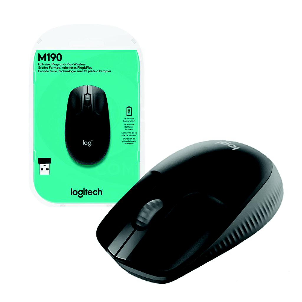 Mouse Logitech M190 inalámbrico negro