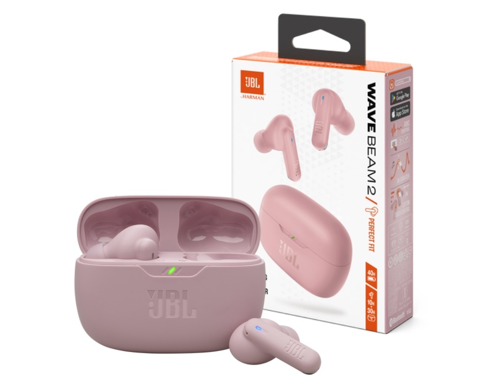 Auricular JBL Wave Beam 2 rosa bluetooth 