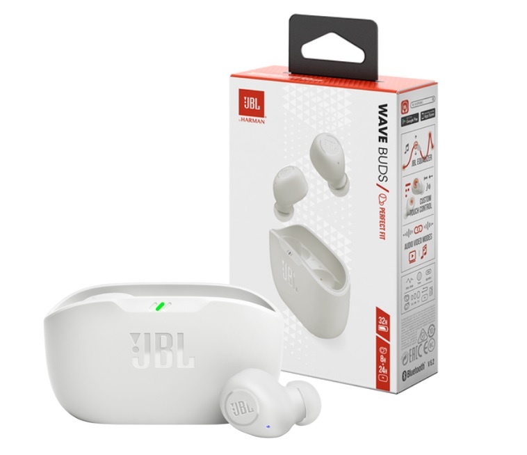 Auricular JBL Wave Buds 2 blanco Bluetooth