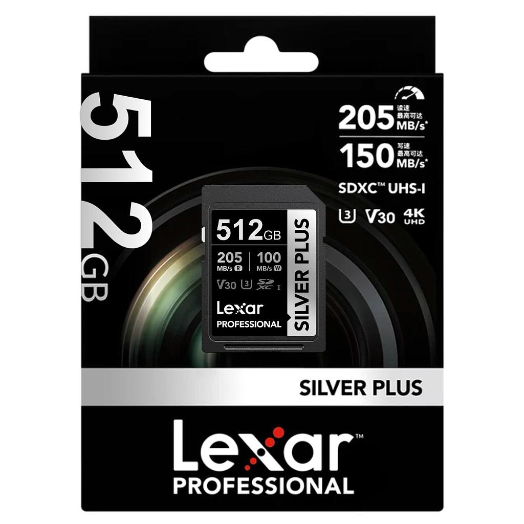 Memoria SDXC Lexar Silver Plus 512GB UHS-I U3 V30