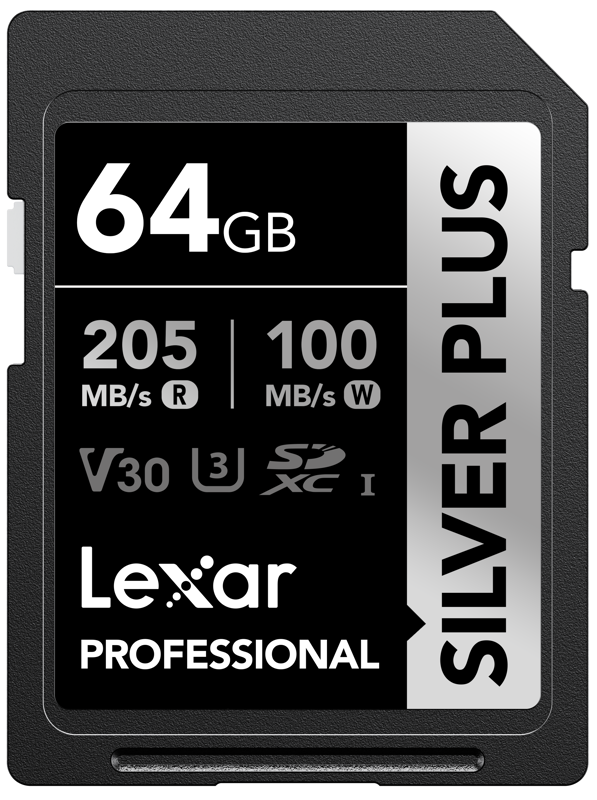 Memoria SDXC Lexar Silver Plus 64GB UHS-I U3 V30