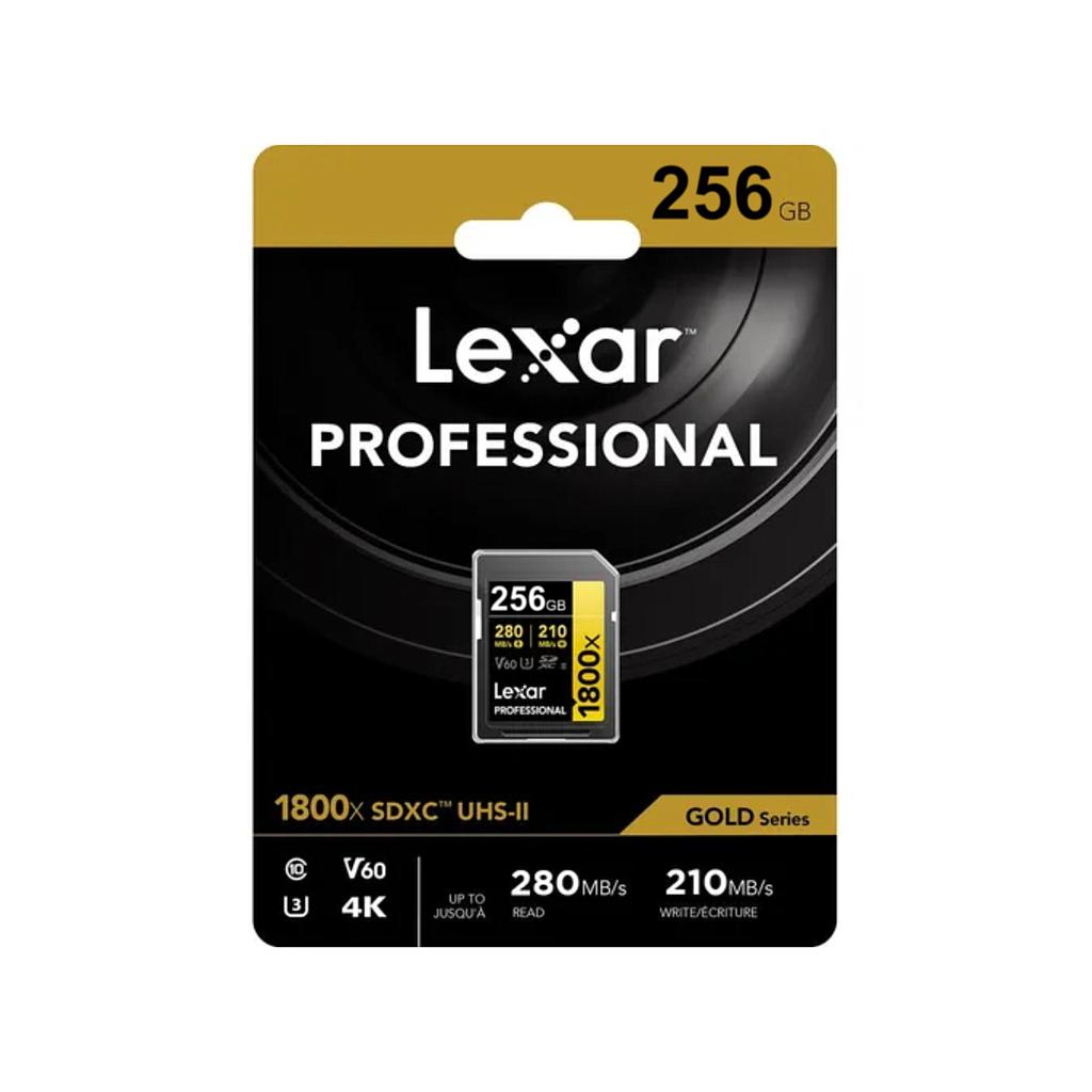 Memoria SDXC Lexar Pro 1800X 256GB UHS-II Gold Series