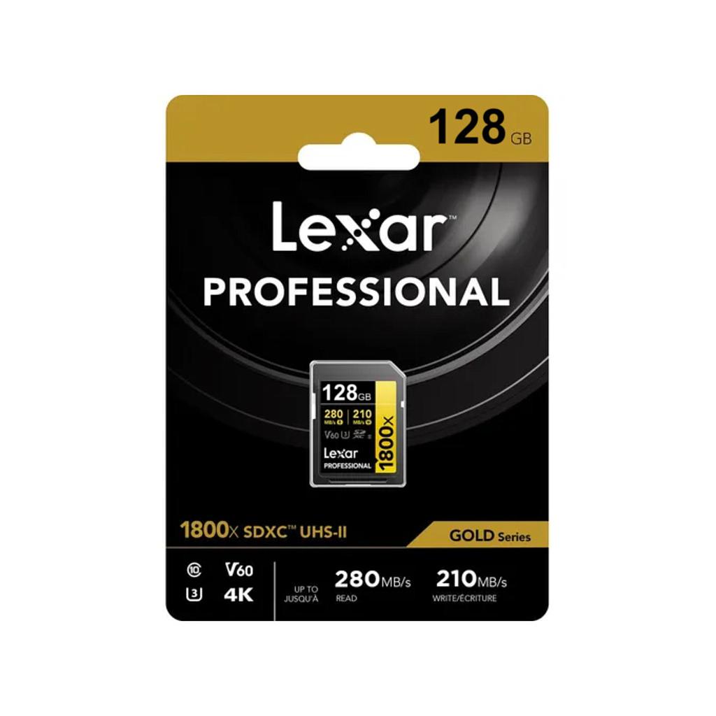 Memoria SDXC Lexar Pro 1800X 128GB UHS-II Gold Series