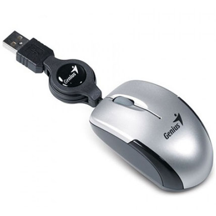 Mini Mouse Genius Retráctil USB Plateado