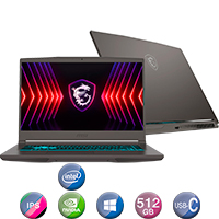 Notebook Gamer Msi 15,6'' Core I5 16gb 512gb Win11 Rtx4050