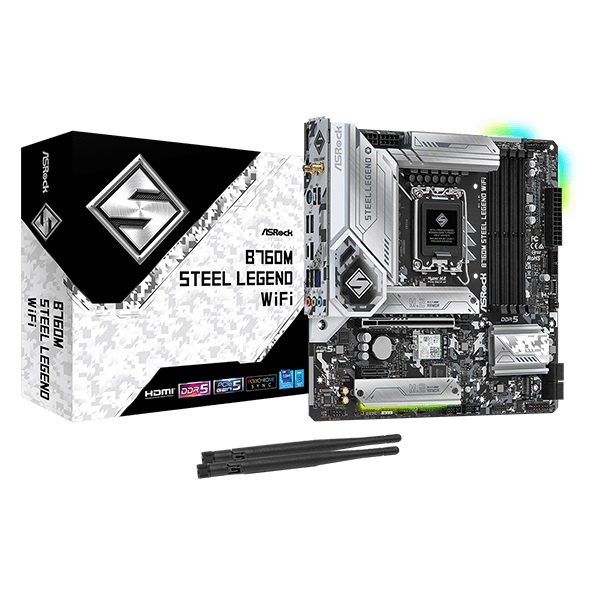 Motherboard Asrock B760M Steel Legend LGA 1700 WiFi 6 Micro ATX