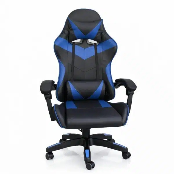 Silla Gamer Ergonómica con Masajes Negra y Azul