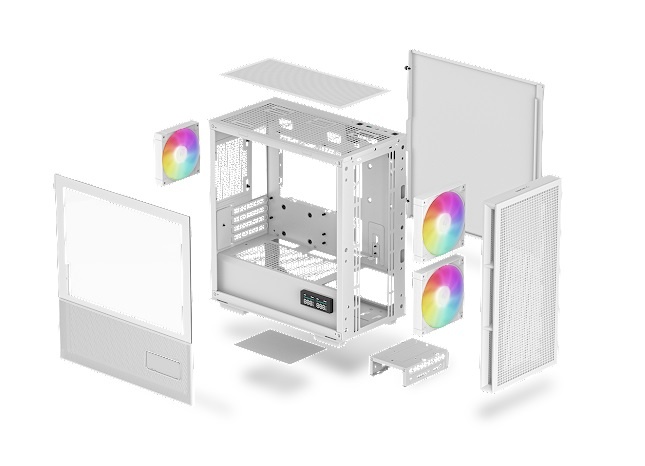 Gabinete DeepCool CH360 Digital mATX Flujo de Aire Blanco