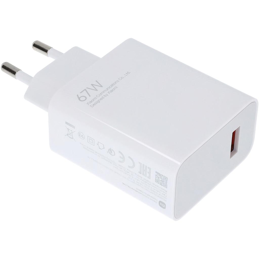 Cargador Xiaomi 67W HyperCharge USB A
