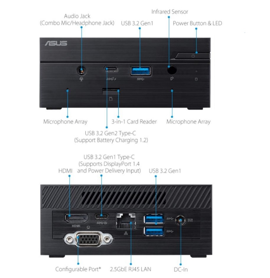 MiniPC Asus PN41 Celeron N4505 Wi-Fi 6 Ultra Compacto