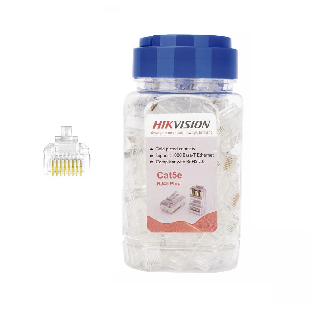 Conectores Hikvision RJ45 Cat5e 15U x 100 unidades
