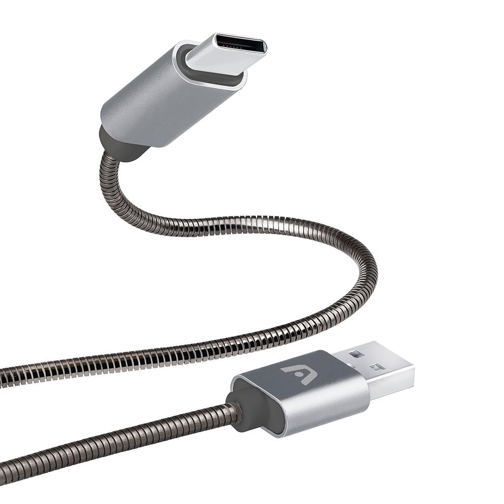 CABLE TIPO-C A USB 2.0 TRENZADO DE METAL ARGOM