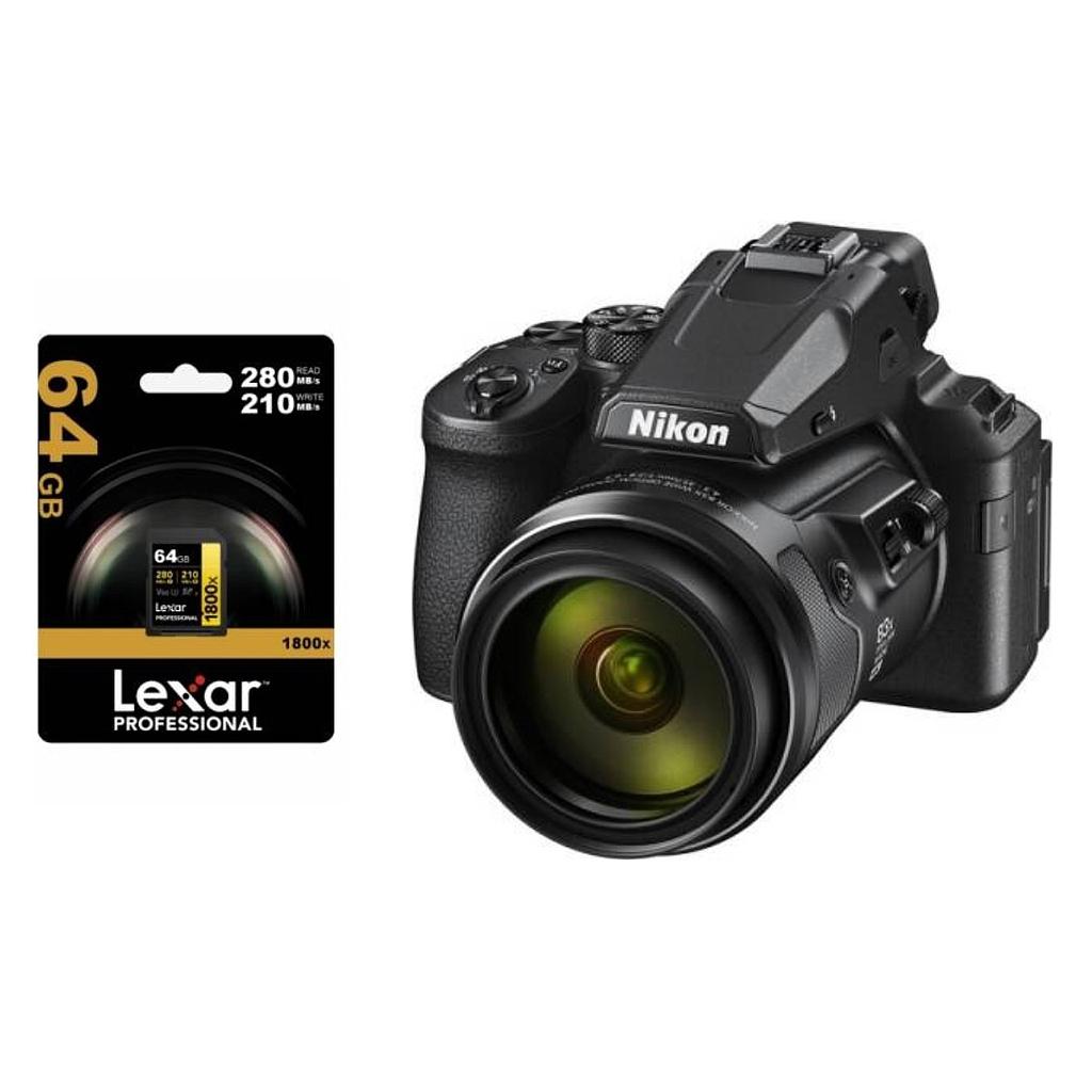 Camara Nikon P950 + Memoria SDXC Lexar 64GB