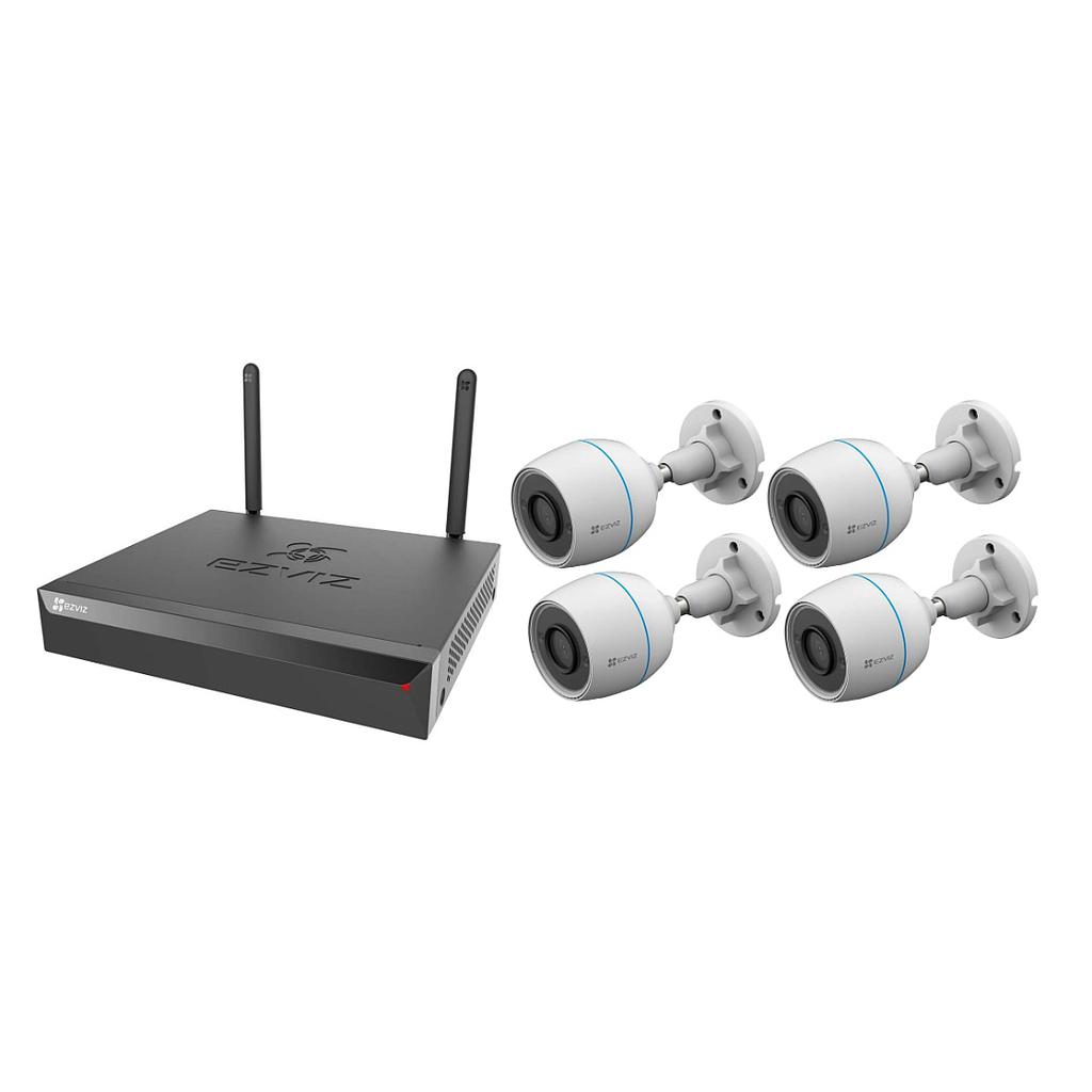 Kit de Vigilancia Ezviz X5S NVR 5MP + 4 Cámaras H3c Full HD Wi-Fi Exterior