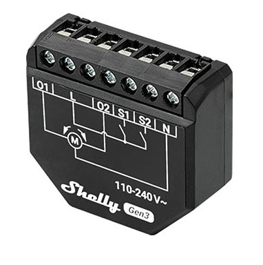 Controlador Shelly Shutter Medición Potencia Wi-Fi Compacto