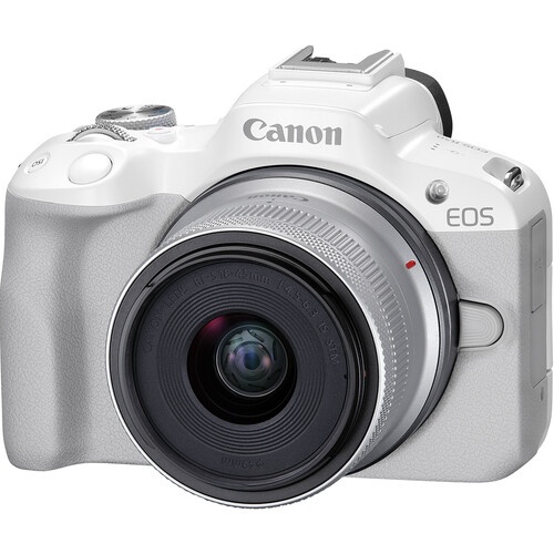 Cámara Mirrorless Canon EOS R50 con Lente 18-45mm Blanca