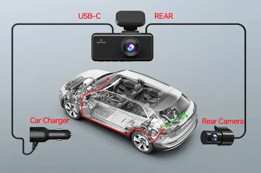 Dashcam Redtiger F17 4K Triple Canal GPS WiFi