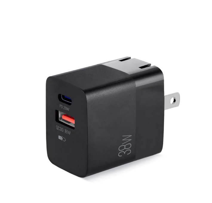 CARGADOR DE PARED PLEGABLE CON TYPO-C + USB ARGOM