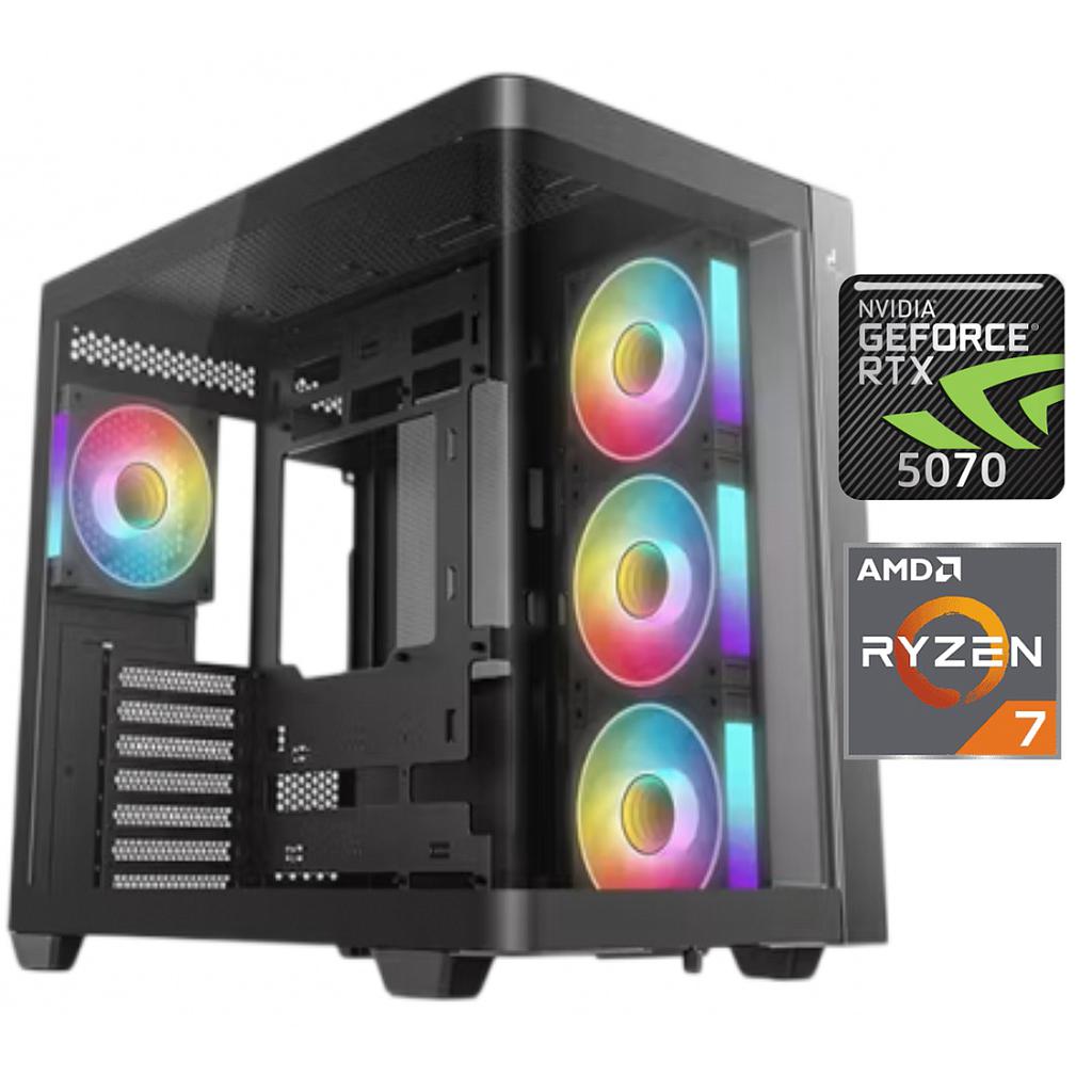 Equipo Gamer Ryzen 7 7700X3D, 32GB, 1TB, RTX 5070 12GB