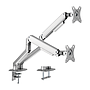 Soporte de escritorio Brateck con brazo articulado 17"-32"
